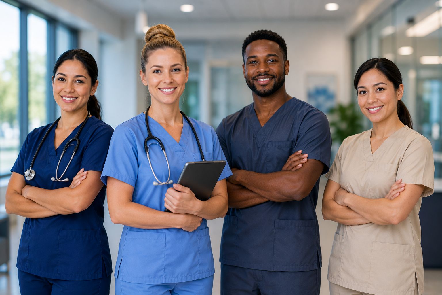 Professional nurse smiling